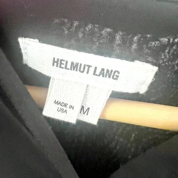 Helmut Lang Black Long Sleeve Lightweight Collared Button Front Shirt Sz Medium - Picture 6 of 9